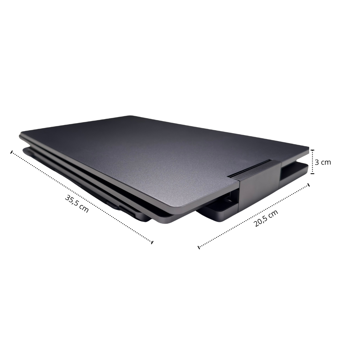 14" taitettuna