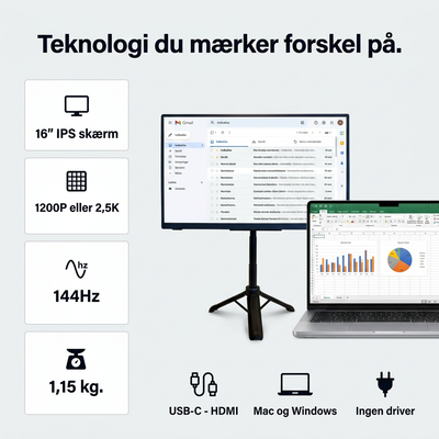 Kannettava Flex Pro -näyttö – 16" + jalusta