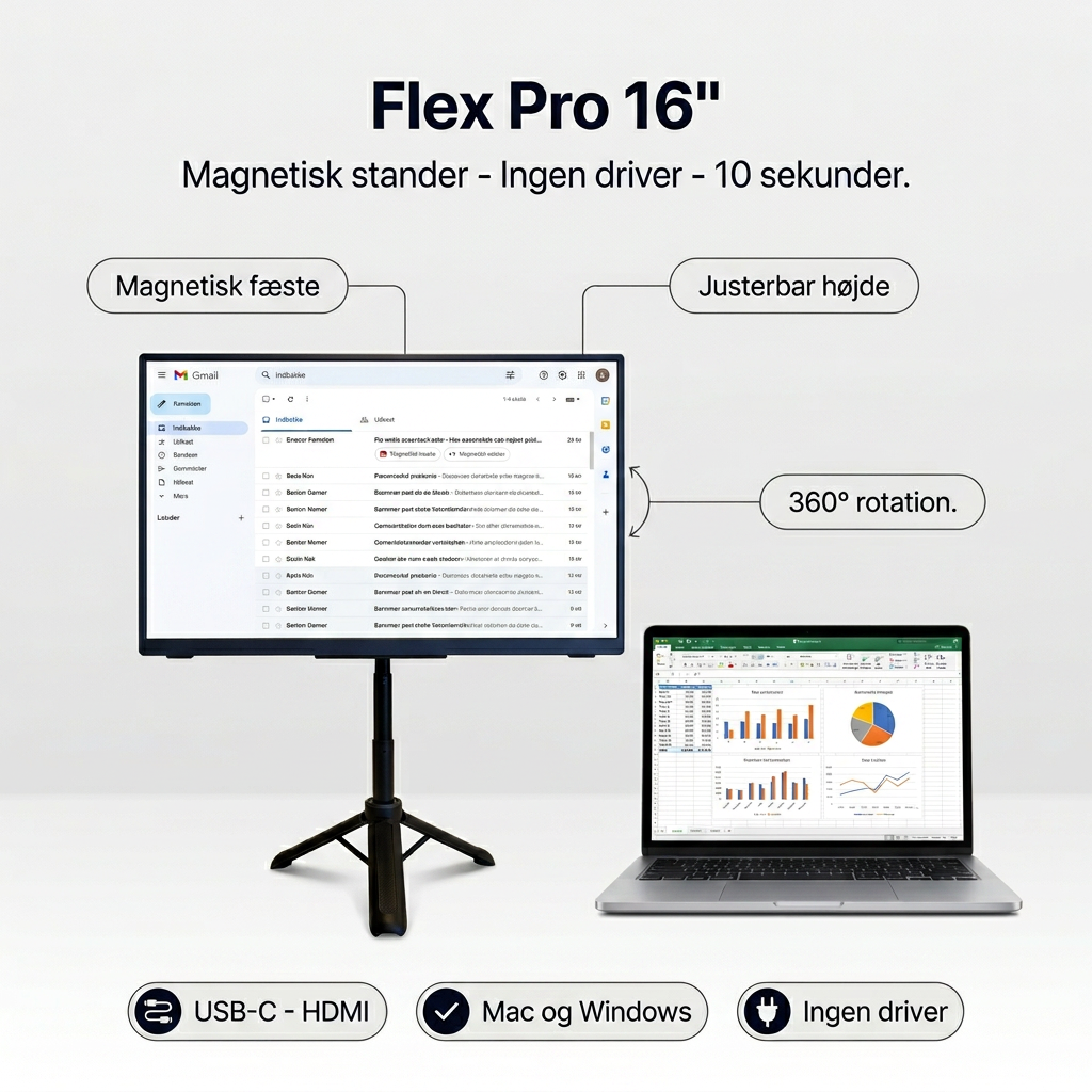 Kannettava Flex Pro -näyttö – 16" + jalusta