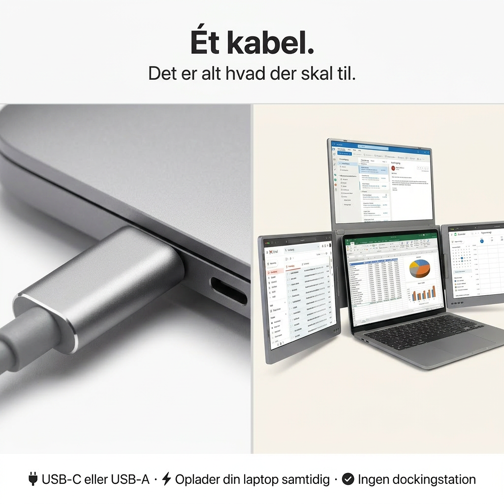Alu Pro  Bærbar Triple Skærmudvider - 15,6"